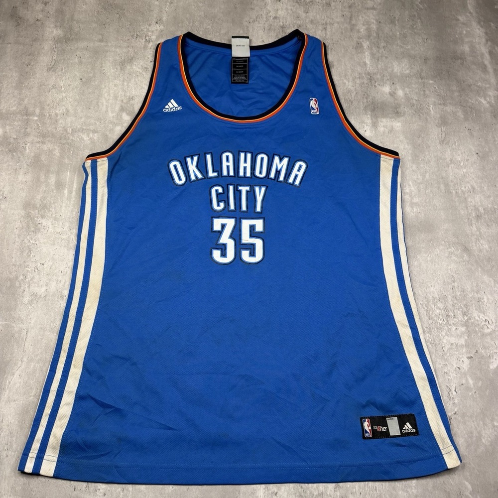 Kevin Durant Adidas Oklahoma City Thunder NBA Women's Official Blue Jersey XXL